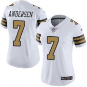 Wholesale Cheap Nike Saints #7 Morten Andersen White Women's Stitched NFL Limited Rush Jersey