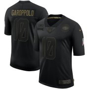 Wholesale Cheap Nike 49ers 10 Jimmy Garoppolo Black 2020 Salute To Service Limited Jersey