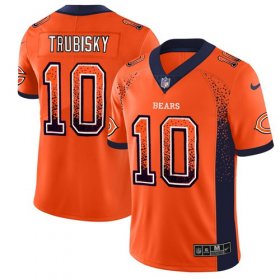 Wholesale Cheap Nike Bears #10 Mitchell Trubisky Orange Alternate Men\'s Stitched NFL Limited Rush Drift Fashion Jersey