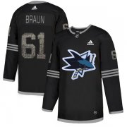 Wholesale Cheap Adidas Sharks #61 Justin Braun Black Authentic Classic Stitched NHL Jersey