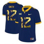 Wholesale Cheap West Virginia Mountaineers 12 Geno Smith Navy Fashion College Football Jersey