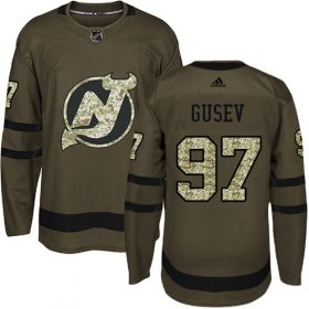 Wholesale Cheap Adidas Devils #97 Nikita Gusev Green Salute to Service Stitched Youth NHL Jersey