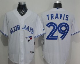 Wholesale Cheap Blue Jays #29 Devon Travis White New Cool Base Stitched MLB Jersey