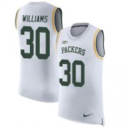 Wholesale Cheap Nike Packers #30 Jamaal Williams White Men's Stitched NFL Limited Rush Tank Top Jersey
