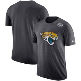 Wholesale Cheap NFL Men\'s Jacksonville Jaguars Nike Anthracite Crucial Catch Tri-Blend Performance T-Shirt
