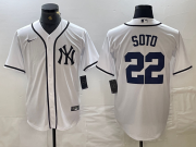 Cheap Men's New York Yankees #22 Juan Soto White Fashion Cool Base Jersey