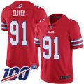 Wholesale Cheap Nike Bills #91 Ed Oliver Red Men's Stitched NFL Limited Rush 100th Season Jersey