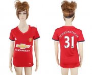 Wholesale Cheap Women's Manchester United #31 Schweinsteiger Red Home Soccer Club Jersey