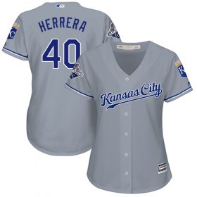 Wholesale Cheap Royals #40 Kelvin Herrera Grey Road Women\'s Stitched MLB Jersey