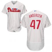 Wholesale Cheap Phillies #47 Larry Andersen White(Red Strip) Flexbase Authentic Collection Stitched MLB Jersey
