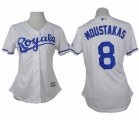 Wholesale Cheap Royals #8 Mike Moustakas White Home Women's Stitched MLB Jersey