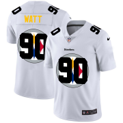 Wholesale Cheap Pittsburgh Steelers #90 T.J. Watt White Men's Nike Team Logo Dual Overlap Limited NFL Jersey