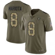 Wholesale Cheap Nike Raiders #8 Marcus Mariota Olive/Camo Youth Stitched NFL Limited 2017 Salute To Service Jersey