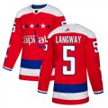 Wholesale Cheap Adidas Capitals #5 Rod Langway Red Alternate Authentic Stitched NHL Jersey