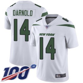 Wholesale Cheap Nike Jets #14 Sam Darnold White Youth Stitched NFL 100th Season Vapor Limited Jersey
