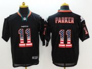 Wholesale Cheap Nike Dolphins #11 DeVante Parker Black Men's Stitched NFL Elite USA Flag Fashion Jersey