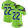 Wholesale Cheap Nike Seahawks #22 Quinton Dunbar Green Women's Stitched NFL Limited Rush Jersey