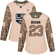 Wholesale Cheap Adidas Kings #23 Dustin Brown Camo Authentic 2017 Veterans Day Women's Stitched NHL Jersey