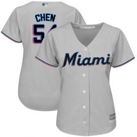 Wholesale Cheap Marlins #54 Wei-Yin Chen Grey Road Women\'s Stitched MLB Jersey