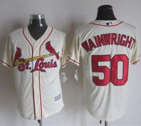 Wholesale Cheap Cardinals #50 Adam Wainwright Cream New Cool Base Stitched MLB Jersey
