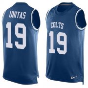 Wholesale Cheap Nike Colts #19 Johnny Unitas Royal Blue Team Color Men's Stitched NFL Limited Tank Top Jersey