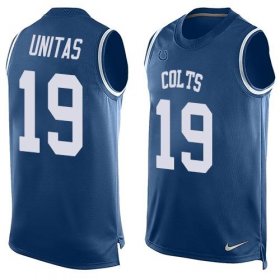 Wholesale Cheap Nike Colts #19 Johnny Unitas Royal Blue Team Color Men\'s Stitched NFL Limited Tank Top Jersey