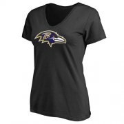 Wholesale Cheap Women's Baltimore Ravens Pro Line Primary Team Logo Slim Fit T-Shirt Black