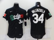 Wholesale Cheap Men's Los Angeles Dodgers #34 Fernando Valenzuela Black Mexico 2020 World Series Flex Base Nike Jersey