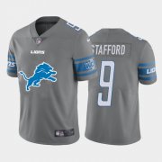 Wholesale Cheap Detroit Lions #9 Matthew Stafford Gray Men's Nike Big Team Logo Vapor Limited NFL Jersey