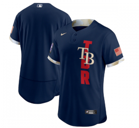 Wholesale Cheap Men\'s Tampa Bay Rays Blank 2021 Navy All-Star Flex Base Stitched MLB Jersey