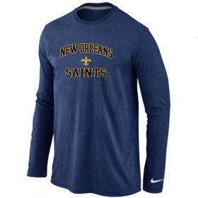 Wholesale Cheap Nike New Orleans Saints Heart & Soul Long Sleeve T-Shirt Dark Blue