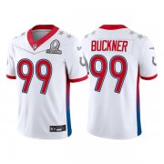 Wholesale Cheap Men's Indianapolis Colts #99 DeForest Buckner 2022 White AFC Pro Bowl Stitched Jersey