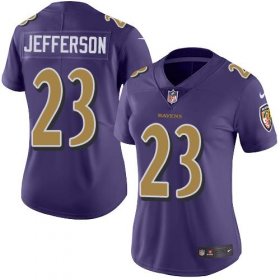 Wholesale Cheap Nike Ravens #23 Tony Jefferson Purple Women\'s Stitched NFL Limited Rush Jersey