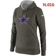 Wholesale Cheap Women's Dallas Cowboys Logo Pullover Hoodie Dark Grey