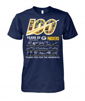 Wholesale Cheap Green Bay Packers 100 Seasons Memories T-Shirt Dark Blue
