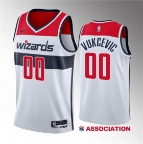 Wholesale Cheap Men\'s Washington Wizards #00 Tristan Vukcevic White 2023 Draft Association Edition Stitched Jersey