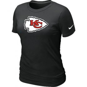 Wholesale Cheap Women\'s Nike Kansas City Chiefs Logo NFL T-Shirt Black