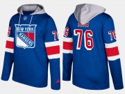 Wholesale Cheap Rangers #76 Brady Skjei Blue Name And Number Hoodie