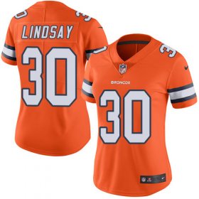 Wholesale Cheap Nike Broncos #30 Phillip Lindsay Orange Women\'s Stitched NFL Limited Rush Jersey
