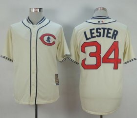 Wholesale Cheap Cubs #34 Jon Lester Cream 1929 Turn Back The Clock Stitched MLB Jersey
