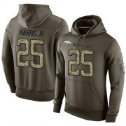 Wholesale Cheap NFL Men's Nike Denver Broncos #25 Chris Harris Jr Stitched Green Olive Salute To Service KO Performance Hoodie