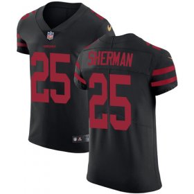 Wholesale Cheap Nike 49ers #25 Richard Sherman Black Alternate Men\'s Stitched NFL Vapor Untouchable Elite Jersey