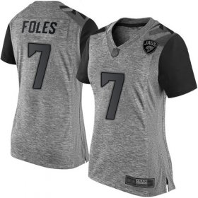 Wholesale Cheap Nike Jaguars #7 Nick Foles Gray Women\'s Stitched NFL Limited Gridiron Gray Jersey