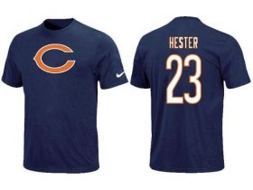 Wholesale Cheap Nike Chicago Bears #23 Devin Hester Name & Number NFL T-Shirt Blue
