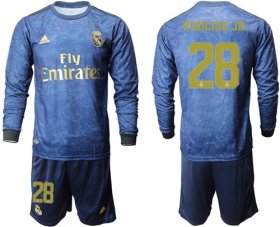 Wholesale Cheap Real Madrid #28 Vinicius Jr. Away Long Sleeve Soccer Club Jersey