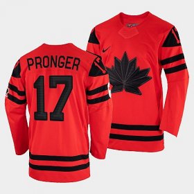 Wholesale Cheap Men\'s Canada Hockey Chris Pronger Red 2022 Winter Olympic #17 Gold Winner Jersey