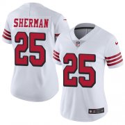 Wholesale Cheap Nike 49ers #25 Richard Sherman White Rush Women's Stitched NFL Vapor Untouchable Limited Jersey
