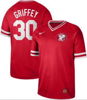 Wholesale Cheap Nike Reds #30 Ken Griffey Red Authentic Cooperstown Collection Stitched MLB Jersey