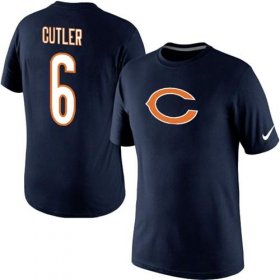 Wholesale Cheap Nike Chicago Bears #6 Jay Culter Name & Number NFL T-Shirt Midnight Blue