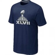 Wholesale Cheap NFL Super Bowl XLVII Logo T-Shirt Dark Blue